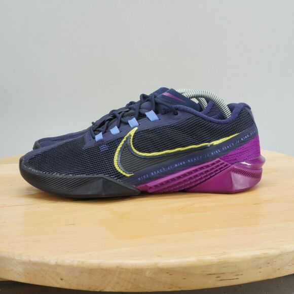 Nike React Metcon Turbo Womens Size 7 Shoes Cross Training Sneakers Blue Purple - Picture 3 of 9